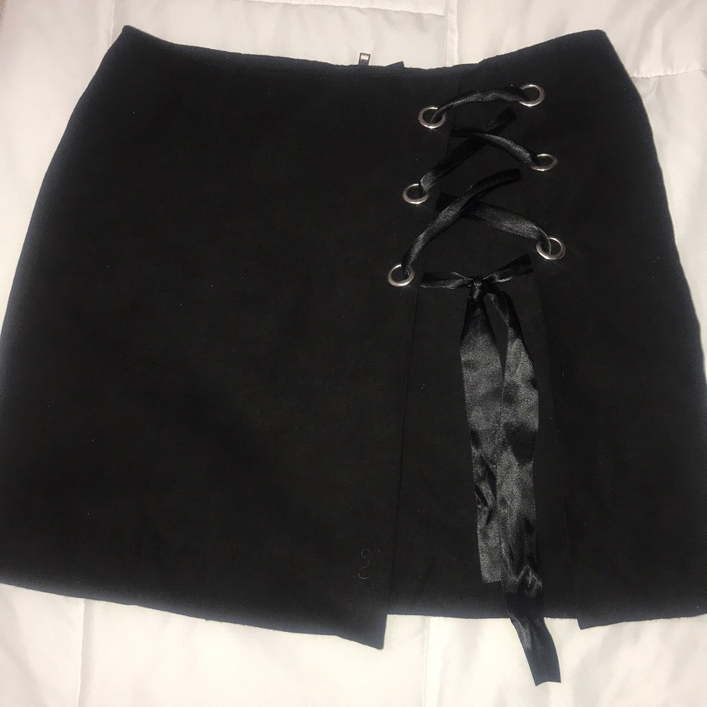 Black suede skirt